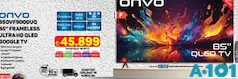 ONVO 850VF9000UQ 85 İNÇ FRAMELESS ULTRAHD QLED GOOGLE TV / AKILLI TELEVİZYON